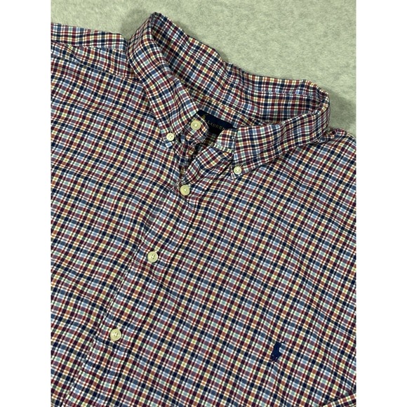 Polo Ralph Lauren Shirt Mens 5XB Big Red Plaid Pony Button Down - Picture 1 of 8